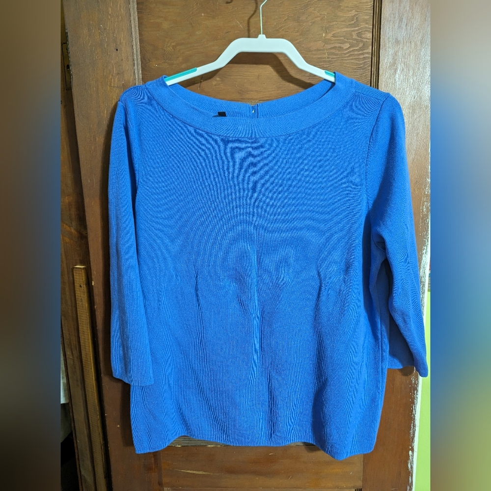 2X 3/4 Sleeve Blue Talbots Sweater